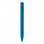 Bolígrafo giratorio de plástico de tacto suave hecho en EU color azul cuarta vista