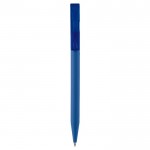 Bolígrafo de plástico transparente con suave tacto hecho en EU color azul segunda vista