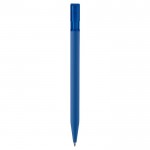 Bolígrafo de plástico transparente con suave tacto hecho en EU color azul cuarta vista