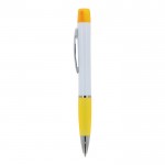 Bolígrafo de mecanismo giratorio con resaltador en la parte superior color amarillo quinta vista