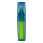Marcador de RPET de azul transparente con tinta de distintos colores color amarillo fluorescente segunda vista
