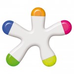 Marcador en forma de estrella irregular con 5 colores de tinta color blanco tercera vista