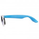 Gafas de sol de colores neon con marcos efecto glace protección UV400 color azul transparente tercera vista