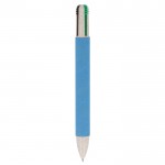 Bolígrafo multifuncional 4 en 1 hecho de papel ecológico color azul cuarta vista