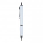 Bolígrafo de ABS personalizable antibacteriano tinta azul Colors color blanco tercera vista