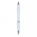 Bolígrafo de ABS personalizable antibacteriano tinta azul Colors color blanco cuarta vista