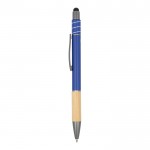 Bolígrafo con detalle de bambú y un spinner anti estrés tinta azul color azul oscuro tercera vista