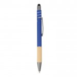 Bolígrafo con detalle de bambú y un spinner anti estrés tinta azul color azul oscuro quinta vista