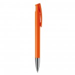 Bolígrafo pulsador de plástico de colores mate hecho en EU color naranja quinta vista