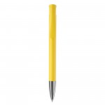 Bolígrafo pulsador de plástico de colores mate hecho en EU color amarillo segunda vista