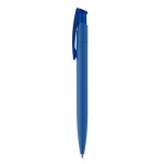 Bolígrafo de plástico de colores con acabado soft-touch color azul tercera vista