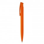 Bolígrafo de plástico de colores con acabado soft-touch color naranja tercera vista