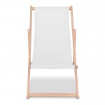 Silla plegable de madera para la playa o piscina para sublimar color blanco segunda vista