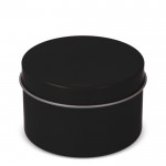 Vela de cera vegetal en tarro monocromático de acero reciclado circular color negro