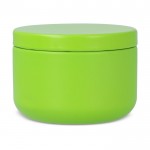 Vela de cera vegetal en tarro de acero reciclado circular color verde lima cuarta vista