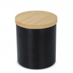 Vela de cera vegetal en tarro de aluminio reciclado metalizado color negro