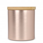 Vela de cera vegetal en tarro de aluminio reciclado metalizado color oro rosa cuarta vista