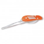 Llavero veraniego en forma de chancla con cuerpo de EVA Menorca color naranja cuarta vista