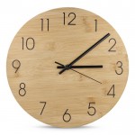 Reloj de pared minimalista hecho de bambú para personalizar color natural segunda vista