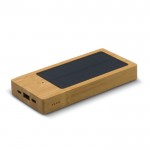 Batería externa de bambú FSC con panel solar 8.000 mAh color madera
