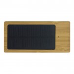 Batería externa de bambú FSC con panel solar 8.000 mAh color madera segunda vista