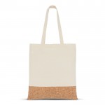 Bolsa de algodón con detalle de corcho en la base 170 g/m2 color natural segunda vista