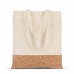 Bolsa de algodón con detalle de corcho en la base 170 g/m2 color natural cuarta vista