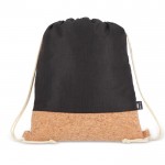 Mochila de cuerdas de RPET con base de corcho y capacidad de 10kg color negro segunda vista