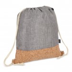Mochila de cuerdas de RPET con base de corcho y capacidad de 10kg color gris