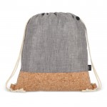 Mochila de cuerdas de RPET con base de corcho y capacidad de 10kg color gris segunda vista