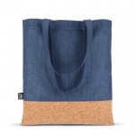 Bolsa de RPET con detalle en la base de corcho y capacidad de 10kg color azul oscuro quinta vista