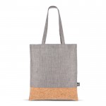 Bolsa de RPET con detalle en la base de corcho y capacidad de 10kg color gris tercera vista