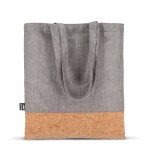 Bolsa de RPET con detalle en la base de corcho y capacidad de 10kg color gris quinta vista