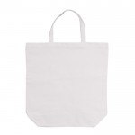 Bolsa de algodón canvas de asas cortas a juego 250 g/m2 color blanco segunda vista
