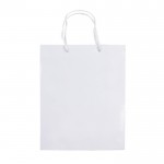 Bolsa mediana de papel laminado de colores con asa de cordón color blanco segunda vista