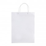 Bolsa grande de papel laminado de colores con asa de cordón color blanco segunda vista