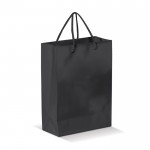 Bolsa grande de papel laminado de colores con asa de cordón color negro