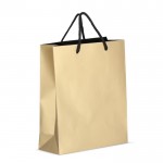 Bolsa de papel para regalo con asas e interior color negro 24x10x30 cm color dorado
