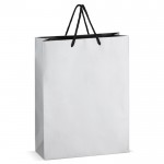 Bolsa de papel para regalo con asas e interior color negro 30x12x40 cm color plateado
