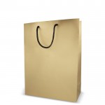 Bolsa de papel para regalo con asas e interior color negro 30x12x40 cm color dorado tercera vista