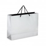 Bolsa de papel para regalo con asas e interior color negro 40x12x30 cm color plateado segunda vista