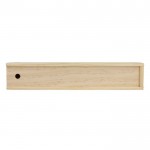 Caja deslizante de madera personalizable con 12 lápices de colores color natural segunda vista