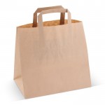 Bolsa de papel kraft mediana con asas de papel y certificación FSC color marrón