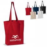 Bolsa de algodón canvas de asas largas en varios colores 250 g/m2