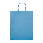Bolsa de papel kraft de colores grande para regalo 120 g/m2 color azul claro segunda vista