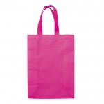 Bolsa grande de non-woven laminado mate con asas a juego 105 g/m2 color rosa segunda vista