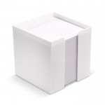 Cubo de notas de 800 hojas lisas FSC en caja de cubo 10x10x10cm color blanco