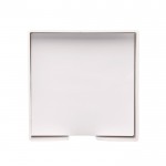 Cubo de notas de 800 hojas lisas FSC en caja de cubo 10x10x10cm color blanco sexta vista