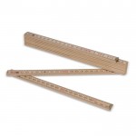 Regla de madera natural plegable con recubrimiento de acero inox 2M color madera