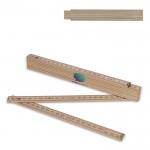 Regla de madera natural plegable con recubrimiento de acero inox 2M